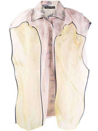 Y/Project блузка без рукавов с контрастными вставками WSHIRT42F06LIGHTYELL