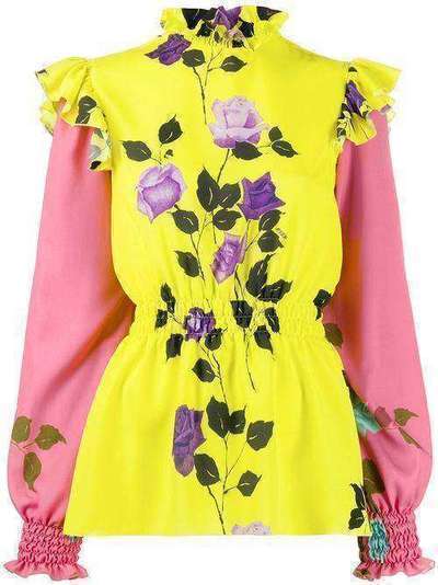 MSGM блузка с оборками и цветочным принтом 2841MDM21Y207162
