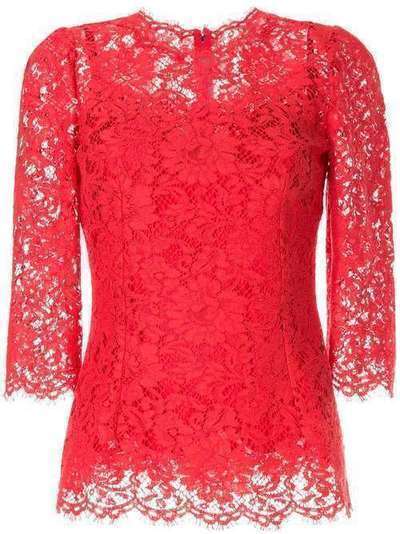 Dolce & Gabbana кружевная блузка с фестонами F7X46TFLM9V