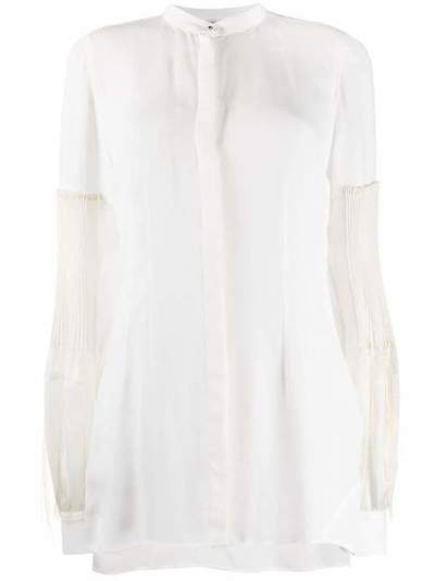 Loewe блузка без воротника с прозрачными рукавами S2109020AP