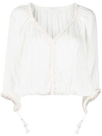 Poupette St Barth блузка с декоративной строчкой WPAS20RBLRGWHIOS