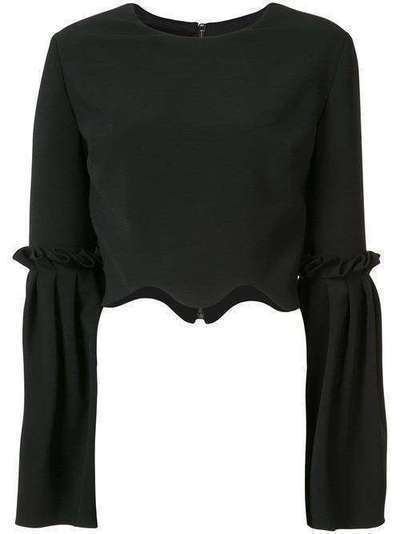 Christian Siriano укороченная креповая блузка с волнистыми краями SS1716020