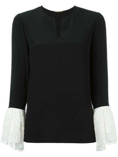 Saint Laurent блузка с контрастными манжетами 453804Y102W