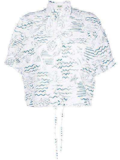 Kenzo кружевная блузка с принтом FA52CH02057A