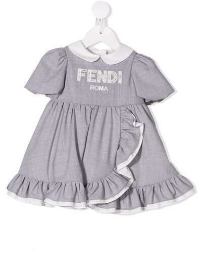 Fendi Kids платье с логотипом