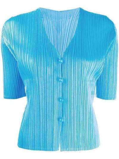 Pleats Please Issey Miyake плиссированный кардиган с короткими рукавами PP96JO222