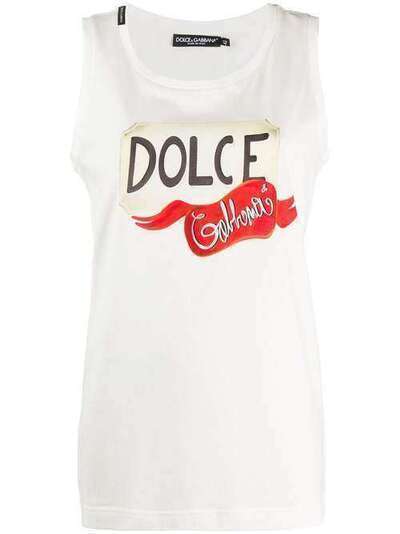 Dolce & Gabbana топ без рукавов с логотипом F8K88TFI7S7