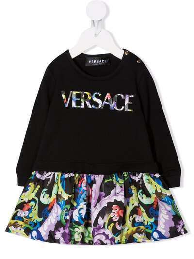 Versace Kids платье-свитер с узором
