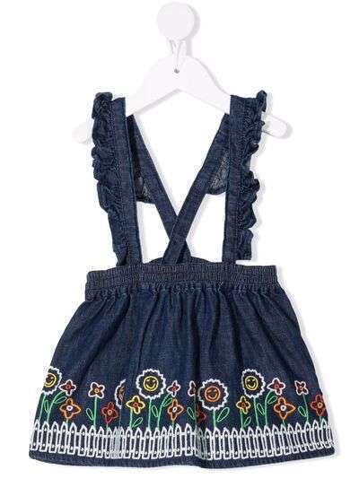 Stella McCartney Kids джинсовое платье с вышивкой