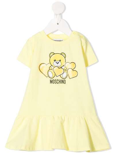 Moschino Kids платье с короткими рукавами и принтом Teddy Bear