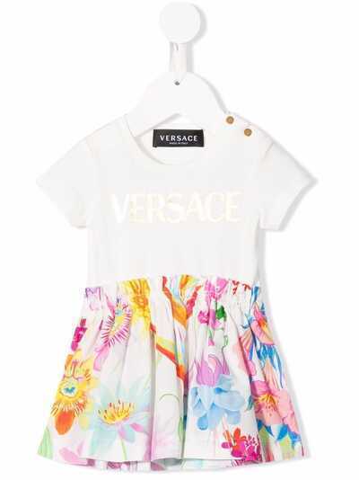 Versace Kids платье-футболка с цветочным принтом
