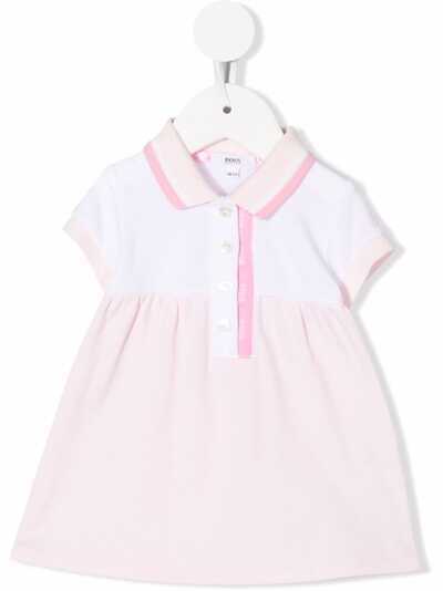 BOSS Kidswear платье-рубашка с воротником поло