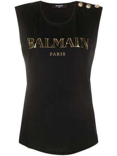 Balmain logo print vest UF11000I366