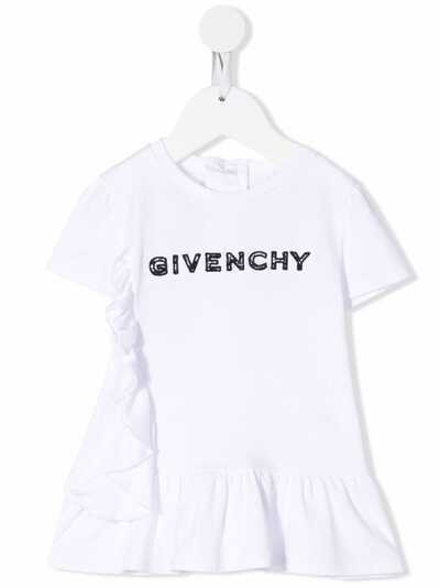Givenchy Kids расклешенное платье-футболка с логотипом