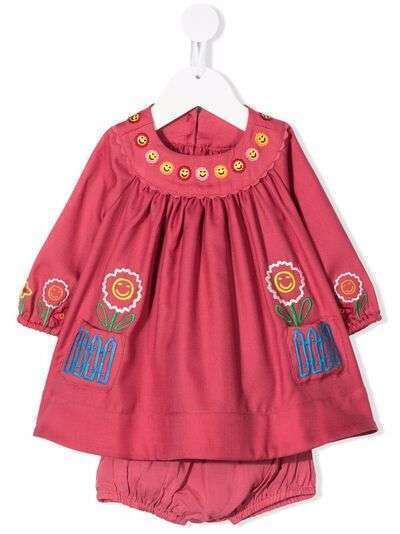 Stella McCartney Kids платье с цветочной вышивкой