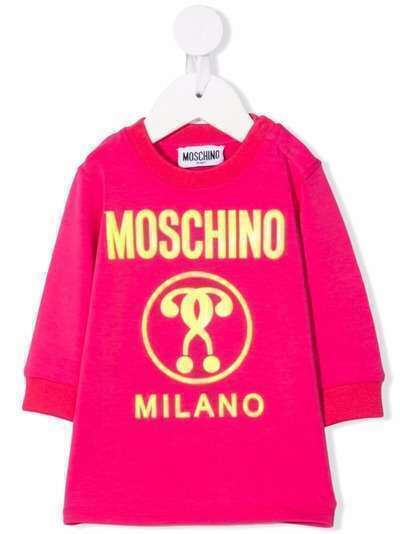 Moschino Kids платье с тисненым логотипом