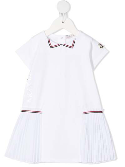 Moncler Enfant платье-футболка с плиссировкой