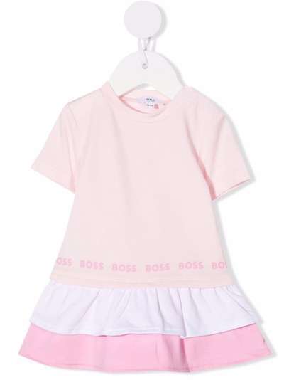 BOSS Kidswear ярусное платье-футболка