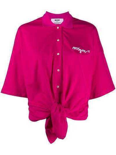 MSGM tie-waist logo polo shirt 2842MDM167207498