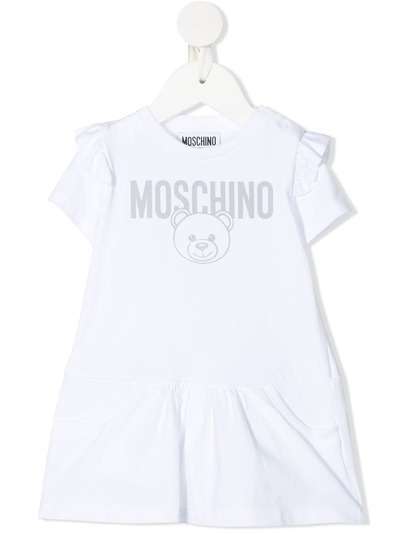 Moschino Kids платье с короткими рукавами и принтом