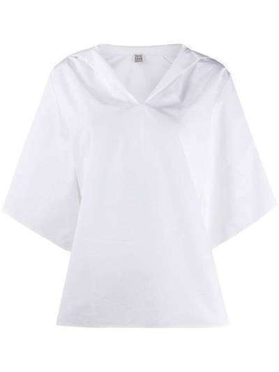 Totême блузка оверсайз с короткими рукавами 201701710