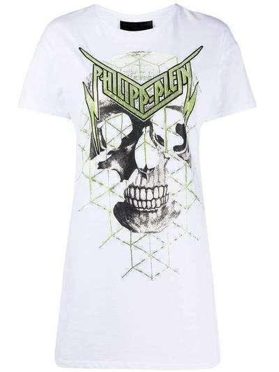 Philipp Plein платье-футболка с принтом Skull P20CWTG0258PTE003N