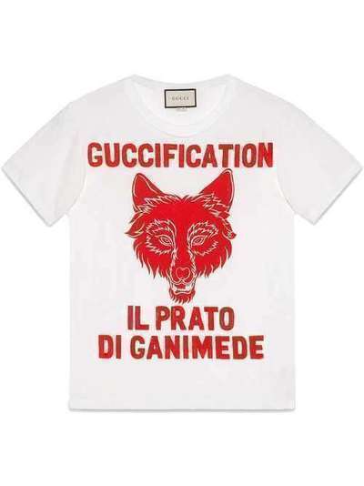 Gucci футболка с принтом 'Il Prato di Ganimede Guccification' 492347X3L33