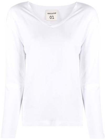 Semicouture v-neck cotton T-shirt Y0SJ31
