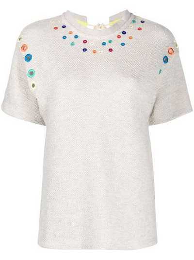 Mira Mikati футболка с вышивкой и завязками TEE018BSS20