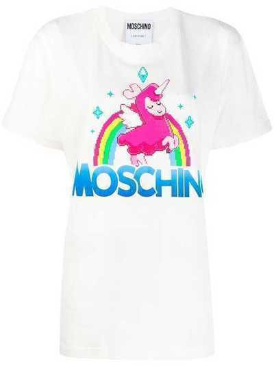 Moschino футболка с графичным принтом A07749140