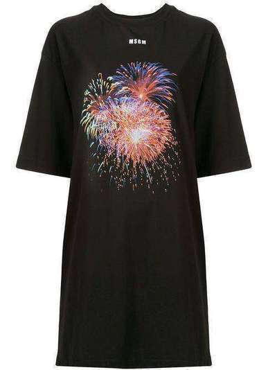 MSGM платье-футболка Fireworks 2841MDA80207298