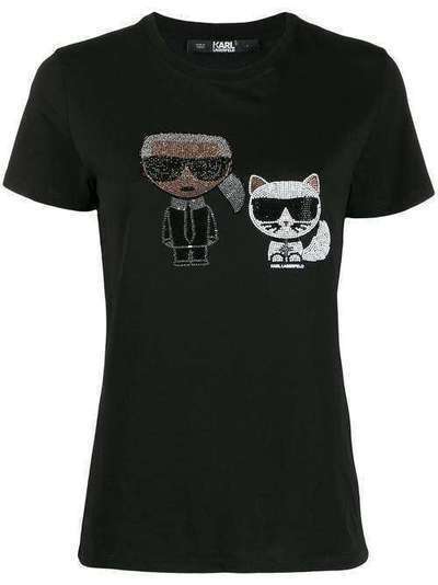 Karl Lagerfeld футболка Ikonik со стразами 201W1770999