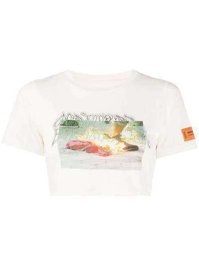 Heron Preston укороченная футболка с принтом HWAA017R209140200188