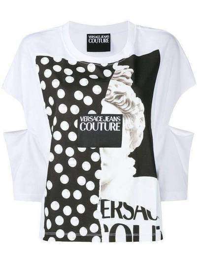 Versace Jeans Couture футболка с контрастным принтом B2HVA7K030327