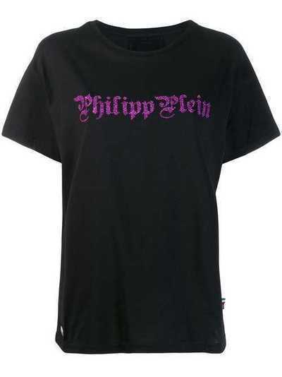 Philipp Plein футболка с логотипом из страз WTK1354PJY002N