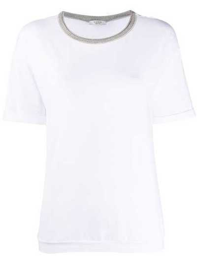 Peserico футболка с контрастной окантовкой и заклепками S06548J00D5644F