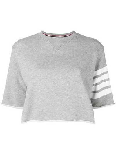 Thom Browne укороченная футболка мешковатого кроя с 4 полосками FJS027A00535