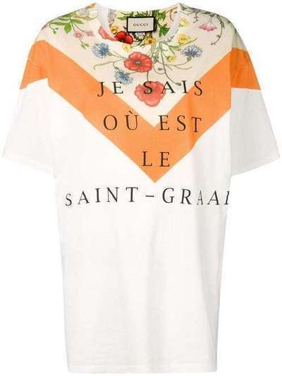 Gucci футболка оверсайз с цветочным принтом 539081XJARJ