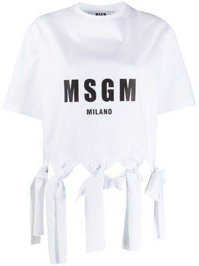 MSGM футболка с узлом на подоле 2842MDM271207498