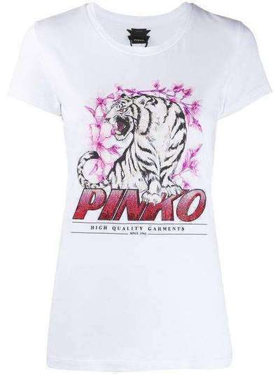 Pinko футболка с принтом и логотипом 1B14J3W0Y1Z04