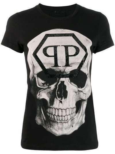 Philipp Plein футболка с короткими рукавами и декором Skull F19CWTK1650PTE003N