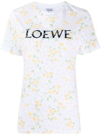 Loewe футболка с цветочным принтом и логотипом S540333XAR