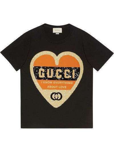 Gucci футболка с принтом и пайетками 492347XJB72