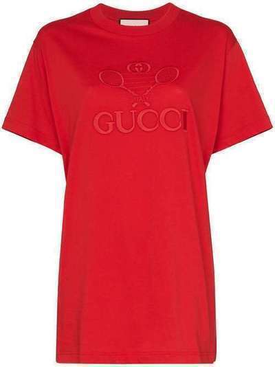 Gucci футболка Tennis с вышитым логотипом 580968XJBHK