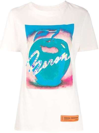 Heron Preston футболка с графичным принтом и круглым вырезом HWAA014R209140182688