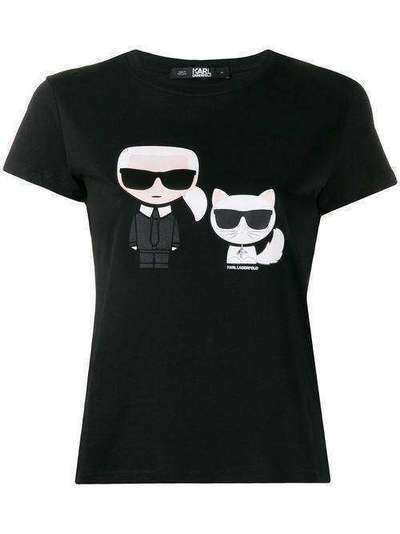 Karl Lagerfeld футболка Karl & Choupette Ikonik 96KW1717999