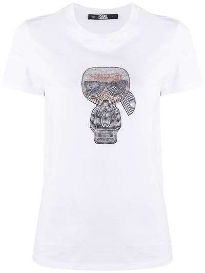 Karl Lagerfeld футболка Ikonik Karl со стразами 205W1704100