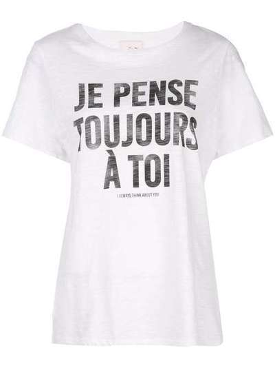 Cinq A Sept футболка с принтом Je Pense Toujours A Toi ZT3422392Z