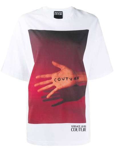 Versace Jeans Couture футболка оверсайз с графичным принтом B2HUA7VJ30257