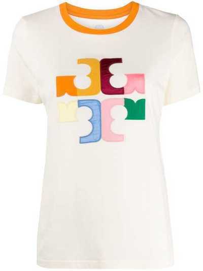 Tory Burch футболка в стиле колор-блок с логотипом 57746